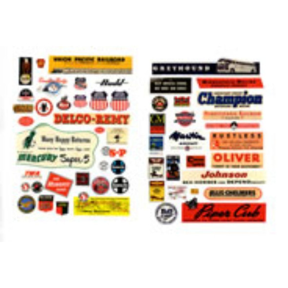 JL Innovative 283 - Planes / Trains / Industrail Signs 1940s - 50s - HO Scale